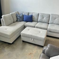 Brand New Grey L Shape/Corner Fabric Sectional Sofa/Couch | Cash On Delivery 