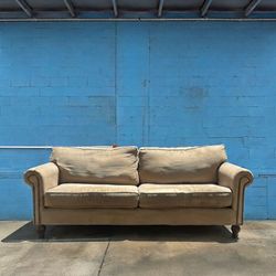 Vintage / Traditional Beige Rolled Arm Sofa
