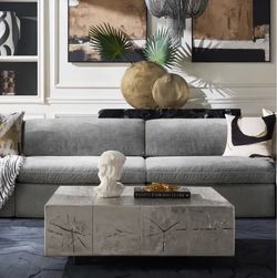 Brushed Silver Wooden Coffee Table