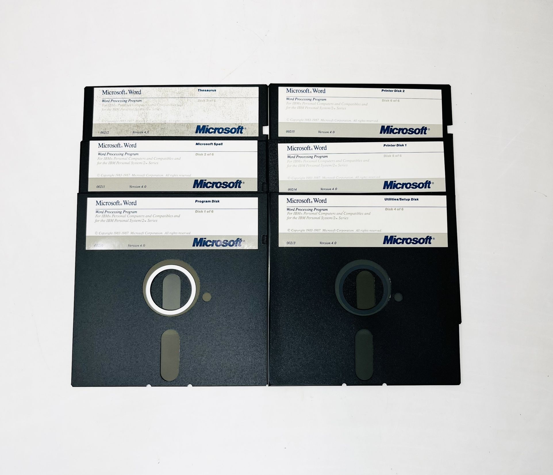 1987 Microsoft Windows 4.0 - 5.25 Floppy Disk 1-6