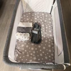 Cowiewie Bedside Bassinet for Baby with Storage, 