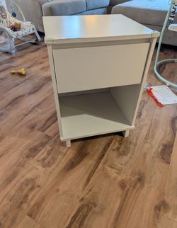 Must Sell, White nightstand with drawer.