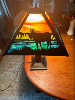Rare Vintage Moose Wildlife Table Lamp