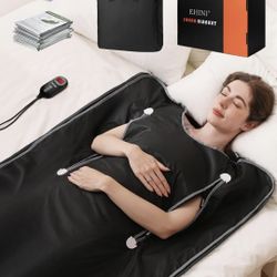 Infrared sauna blanket for home use, portable design for relaxation and detoxification, up to 176°F