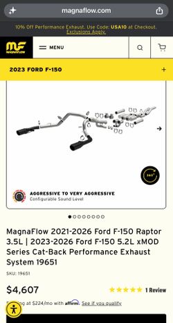 2023 raptor magna flow exhaust x mod