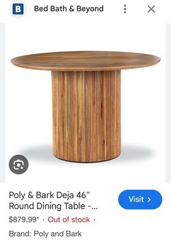 Poly & bark dining round table + 4 metal chairs