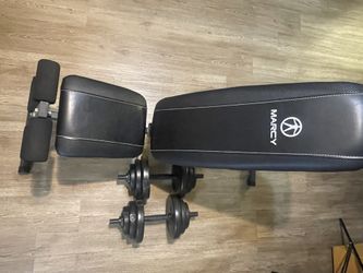 Adjustable Weight Bench & 40lb Vinyl Dumbbell Set