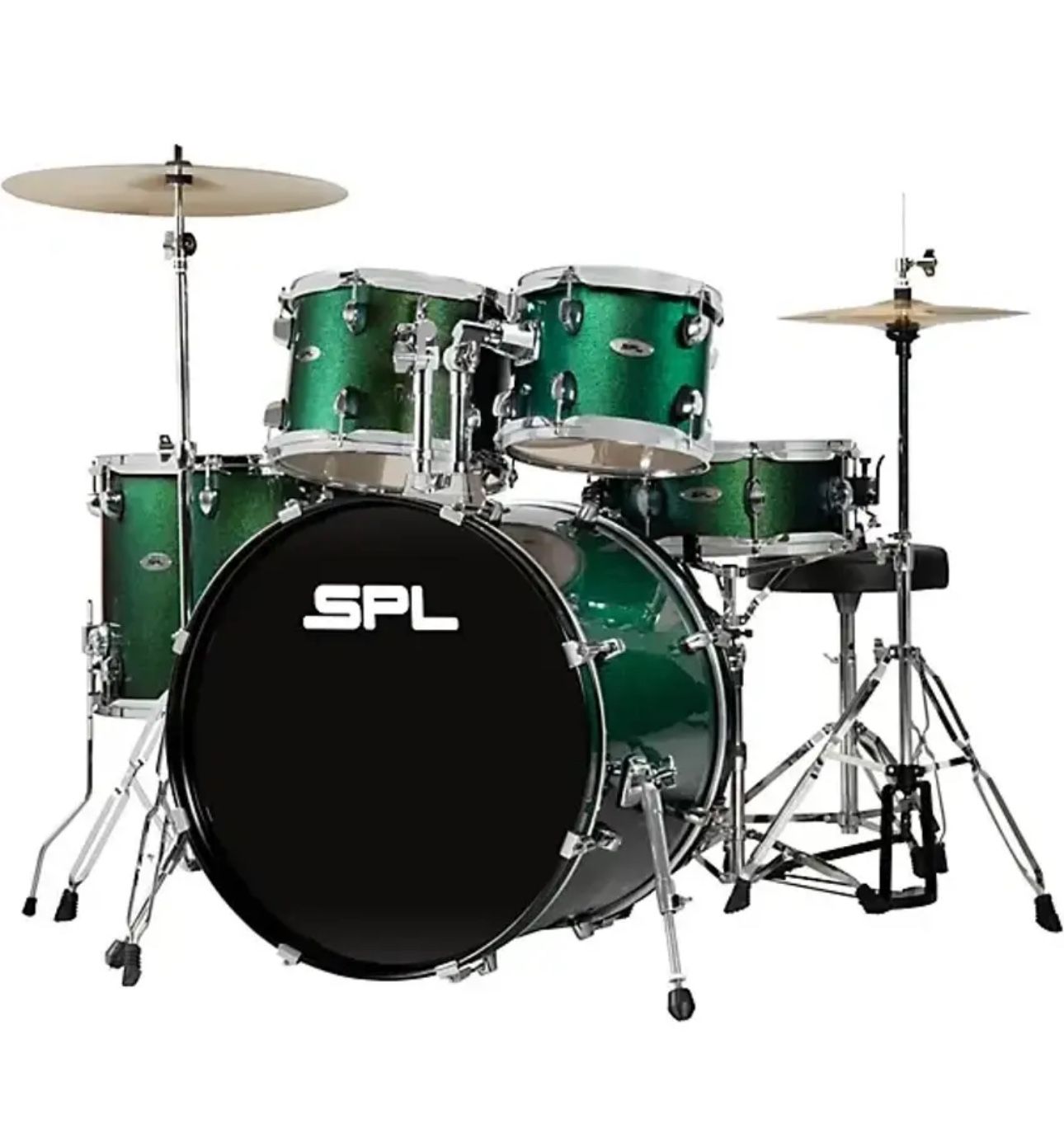 Sound Percussion Labs 5PC Unity II All In One Drum Set Pine Green Glitter