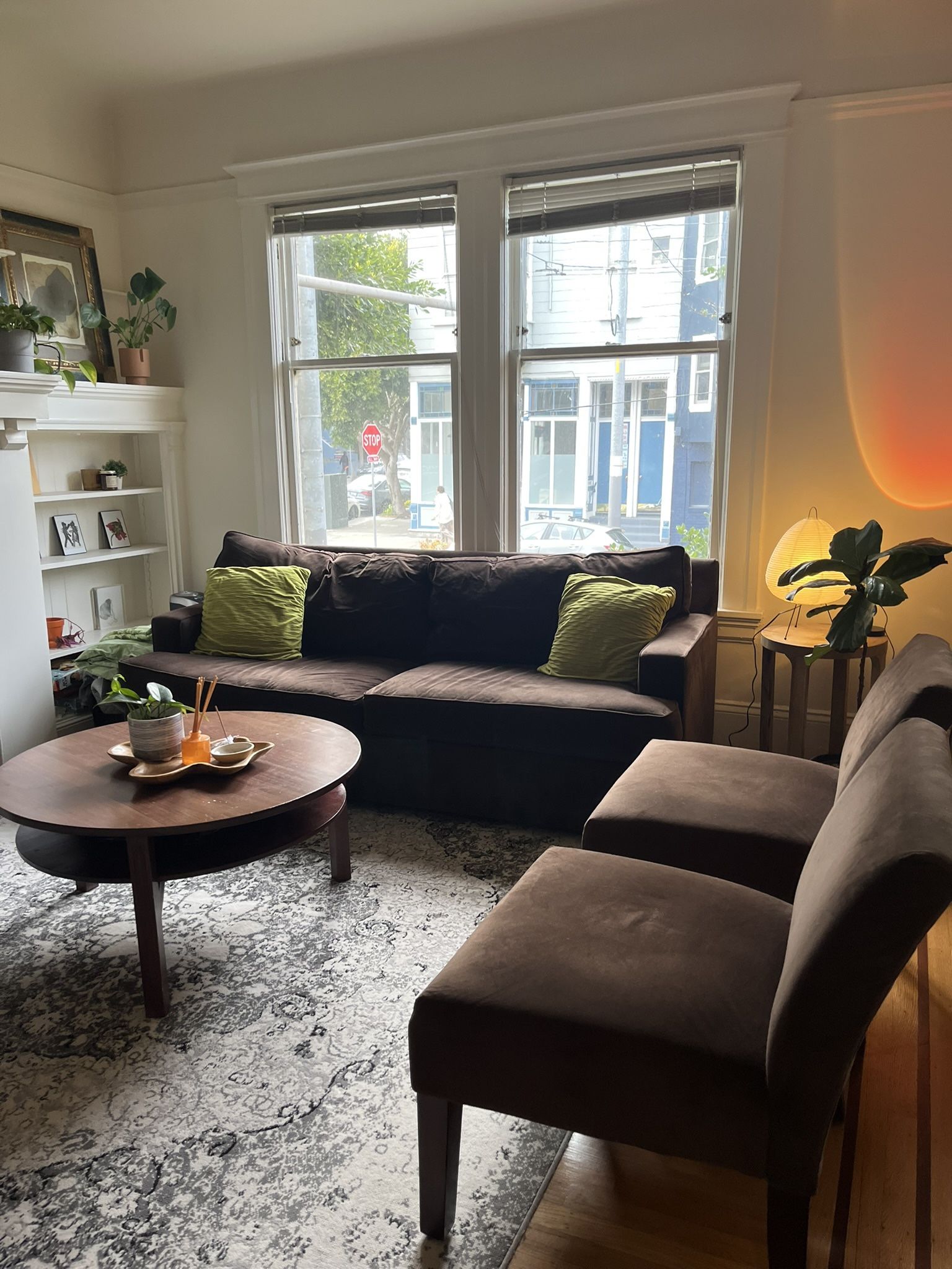 Beautiful Brown Velvet Couch + 2 Matching Chairs