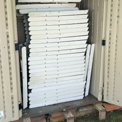 30 Used White Party Folding Chairs 