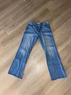Jeans size 11 female, loose fit around the legs, long