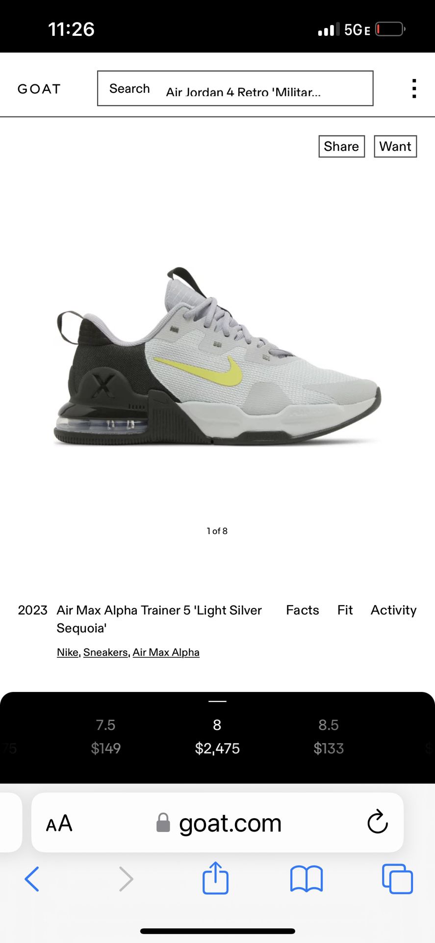Nike Air Max Alpha Trainer 5 'Light Silver Sequoia