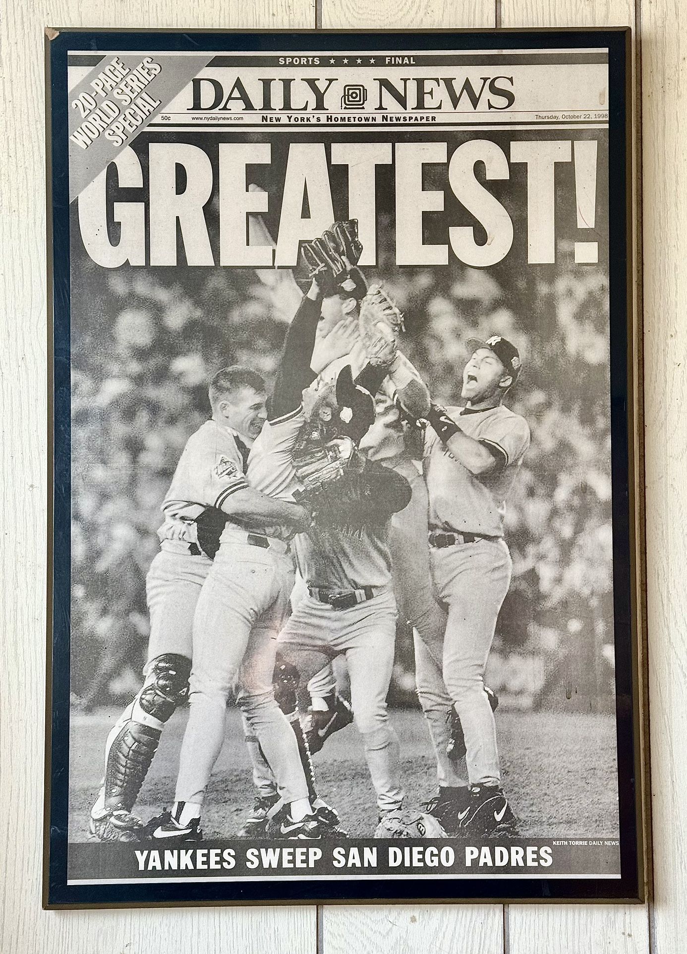 New York Yankees' World Series victory over the San Diego Padres October 1998