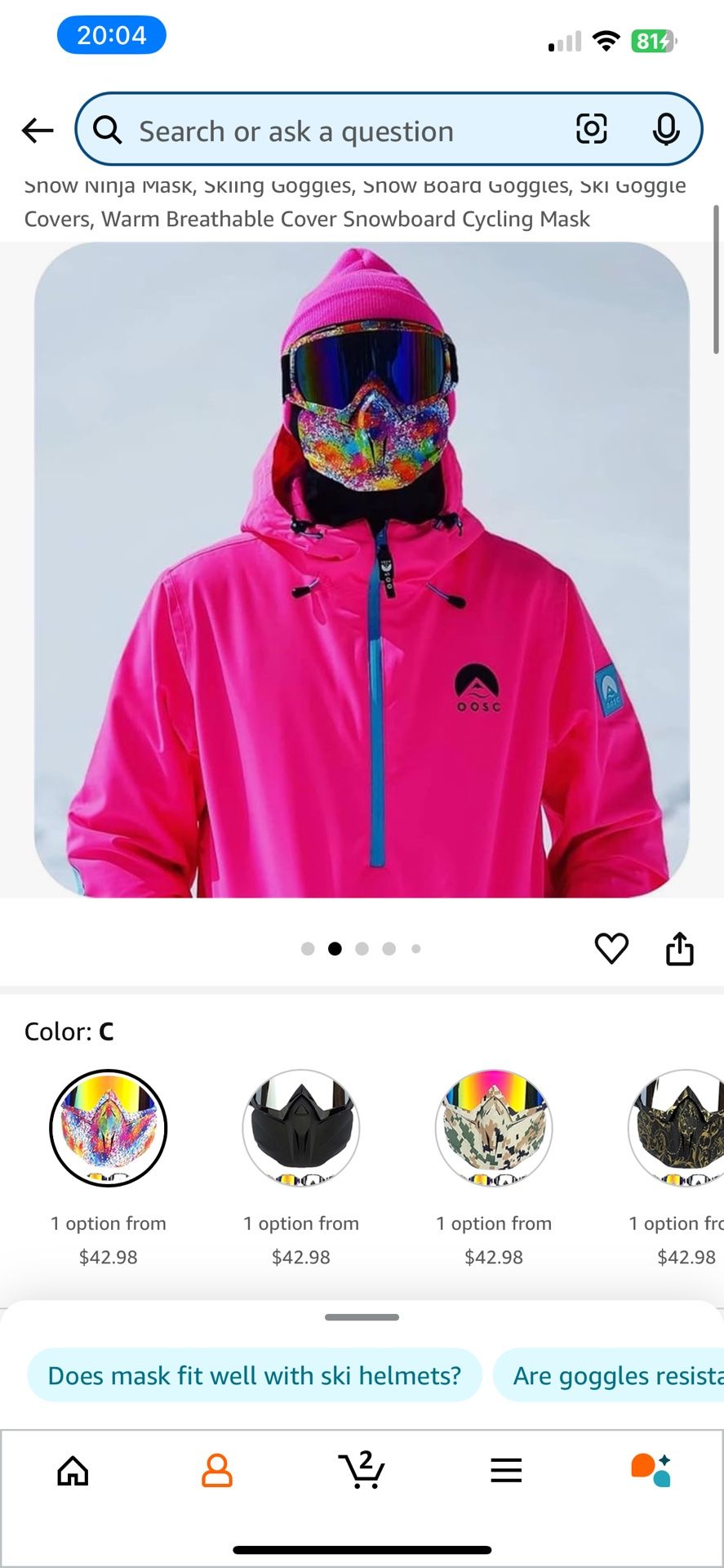 Snow Ninja Mask, Skiing Goggles, Snow Board Goggles, Ski Goggle Covers, Warm Breathable Cover Snowboard Cycling Mask