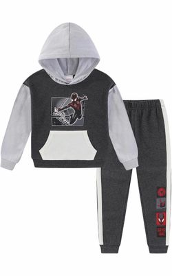 Size 5, Marvel Spider-Man Miles Morales Boys Hoodie and Pants Set for Big Kids