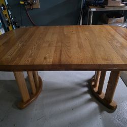 Table  + 4 leather Chairs - Dining Set. 