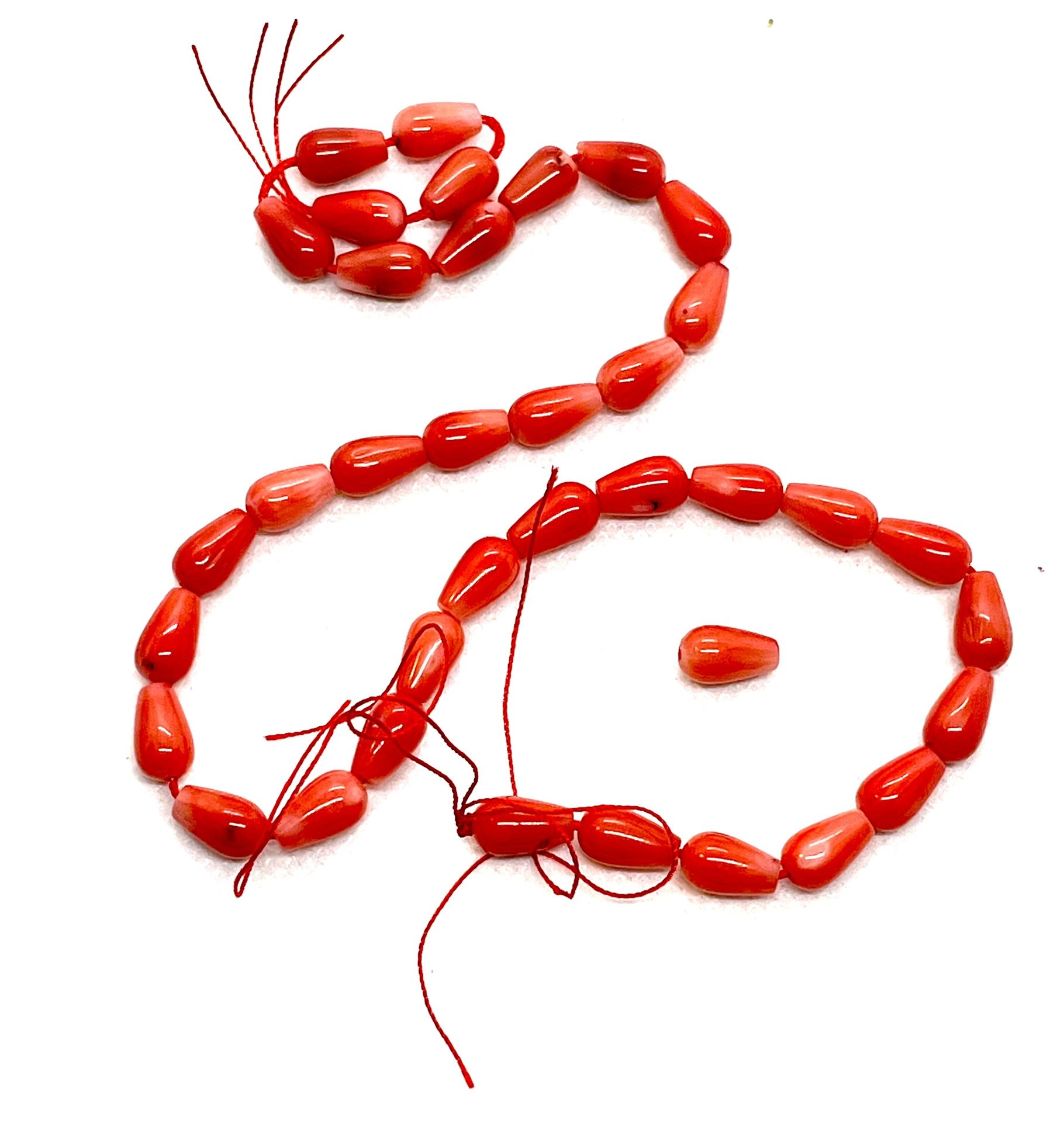 Lot Of Teardrop Coral Beads