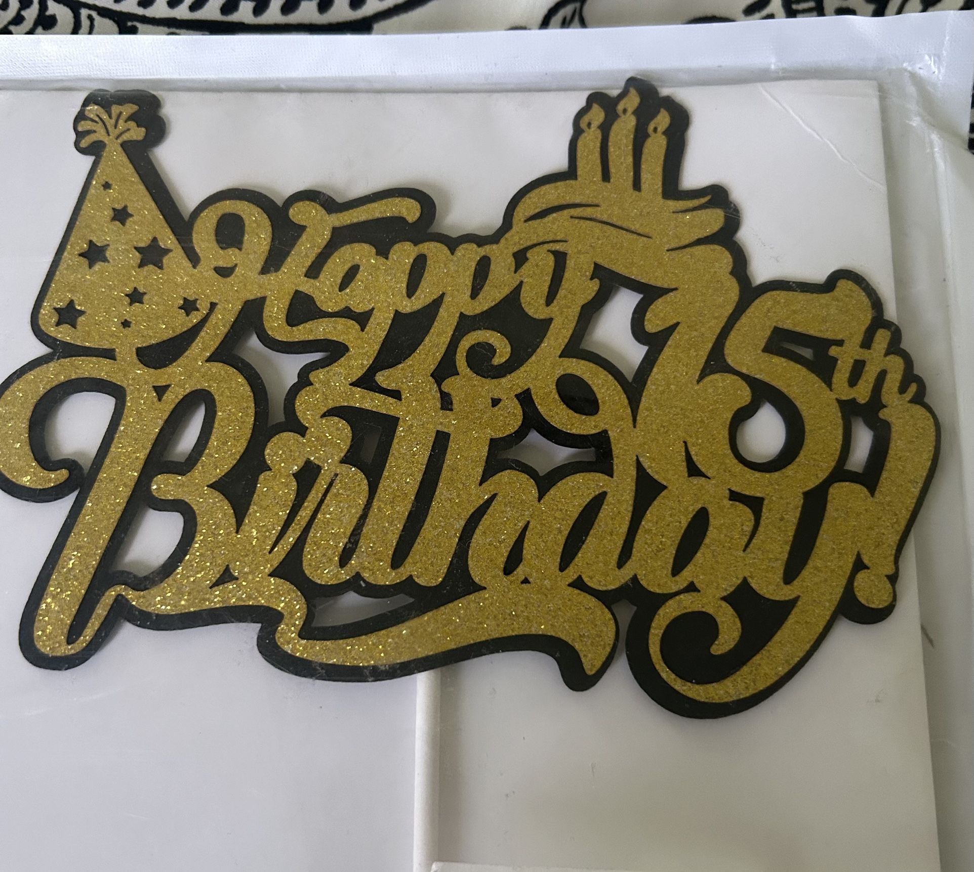 Cake Topper Happy 15th Birthday NEW