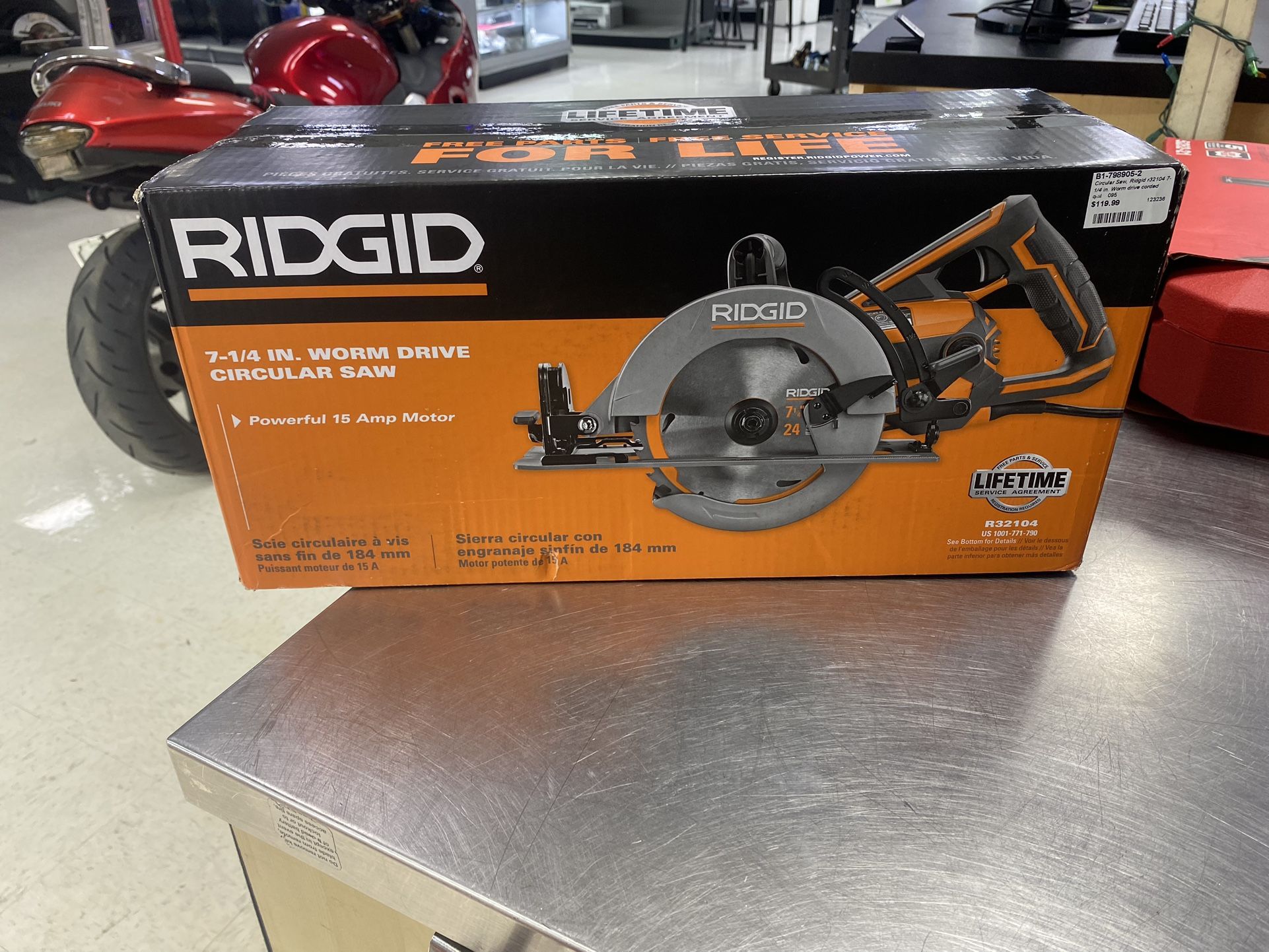 Brand New Ridged 7-1/4” Worm Drove Circular Saw