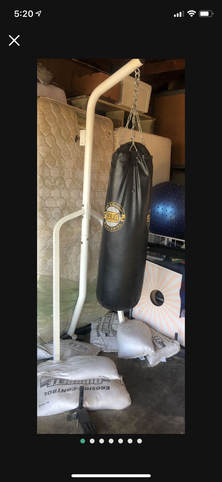 Everlast Dual-Station Heavy Bag Stand White Punching Bag Speed Bag Boxing Kick With Punching Bag