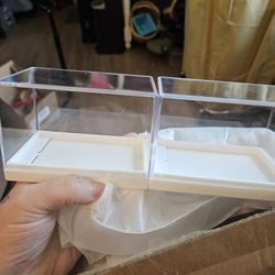18pcs Acrylic Display Case for Minifigures,Clear Display Box with ID Card Slot ,Dustproof Display