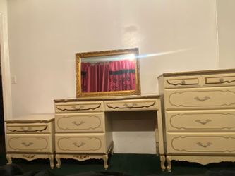 Vintage dresser, desk, and nightstand frenchprovincial/victorian/ antique/shabbychic Furniture set