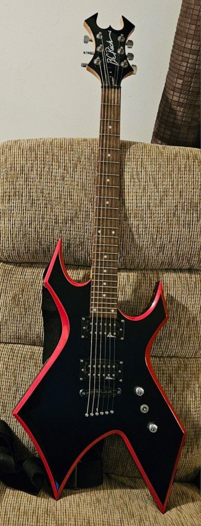 BC Rich Warlock Guitar, Red Outline + Strap/Gig Bag! RARE! Price FIRM.