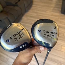 Cougar Tour cat golf club driver and 3 wood