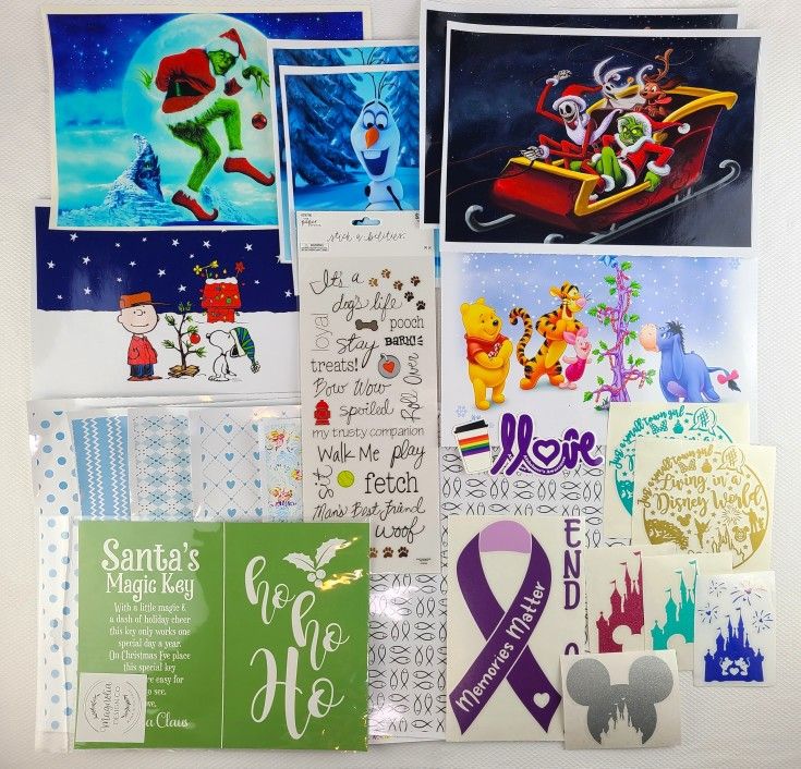 Decals, Stencil – Christmas, Disney, Alzheimer’s, Dog, Pride

