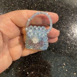 Blythe or Holala Doll Light Blue Beaded Handbag Purse