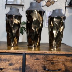 Brand new Brown vases/metal Antique Candle Holders