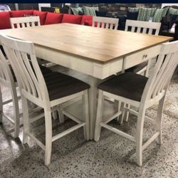Nina 6 Pieces Dining Room Set Financing Available (Table+4 Side Chair+ Bench)