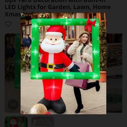 6Ft Inflatable Santa With Photo Frame (NEW)
