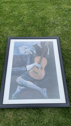 Guitar Man Picture Glass Frame For Office