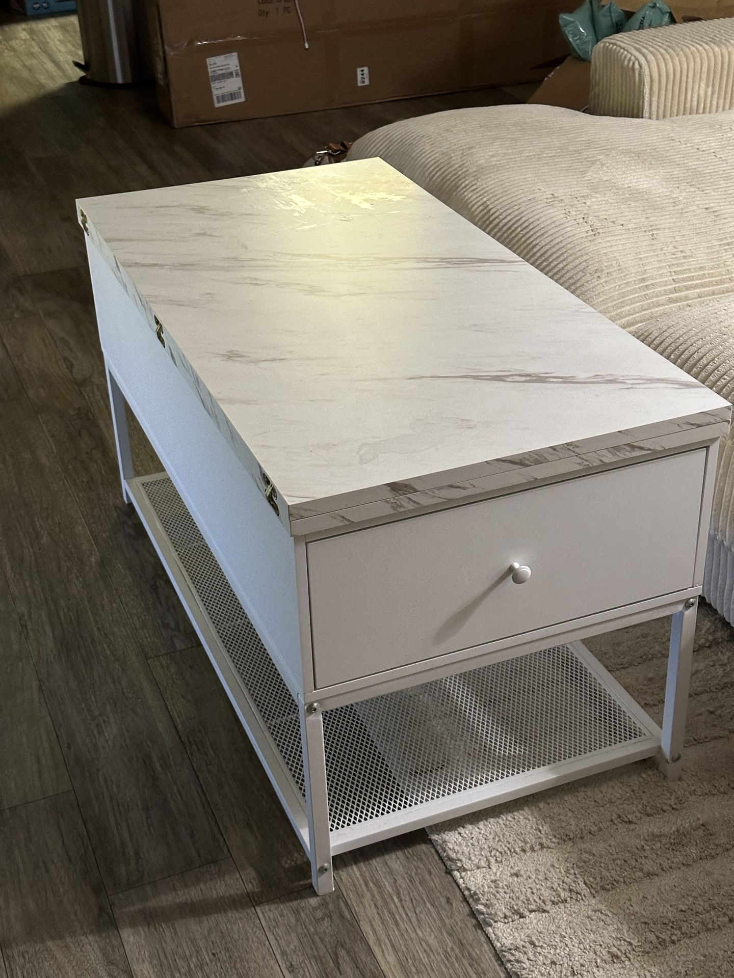 White marble multifunctional coffee table