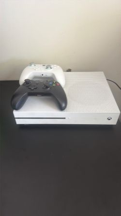 Xbox with controllers