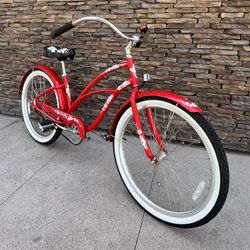 Electra Cruiser 1 Step Thru 26 Inch Beach Cruiser Cherry Red 
