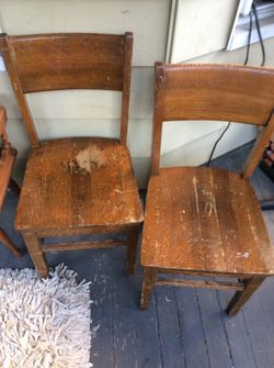 Antique school chairs