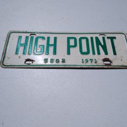 Vintage 1971 High Point City Tag 