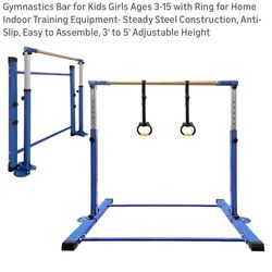 NIB - Gymnastics Bar for Kids Girls Ages 3-15 with Ring for Home Indoor Training Equipment- Steady