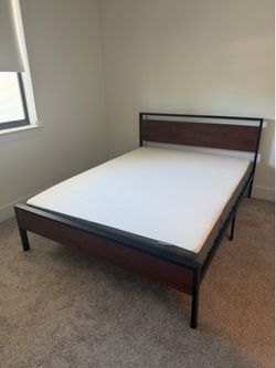 Queen bed and bed frame