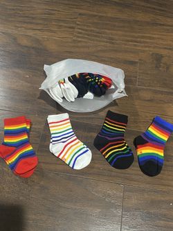 Unisex Baby Rainbow Cotton Socks Infant Toddler Kids Colorful Stripped Crew Socks for Little Boys and Girls 