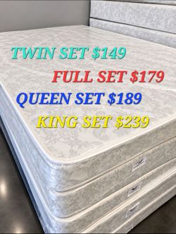 QUEEN SET $189 ** MATTRESS AND BOX SPRING