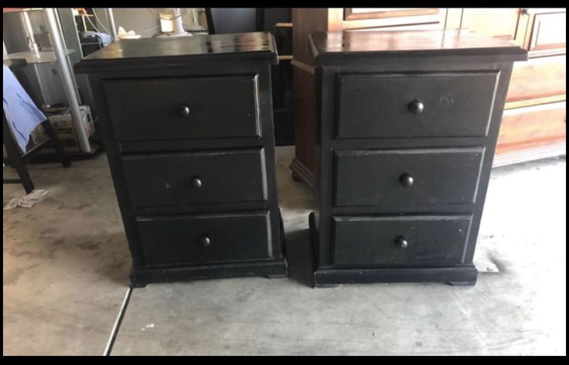 Cal king bed frame and night stands. Sold together