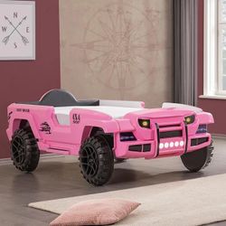 Pink Pickup Truck Bed Frame w/ Lights 