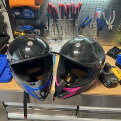 Two kids riding helmets, one small one extra small must take both