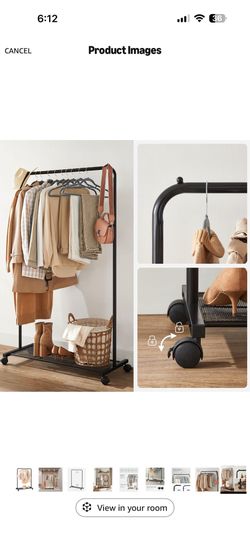 Single rod clothing rack