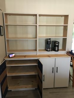 Bookshelf + Cabinet custom made unit, sold together or separately • Moving Sale
