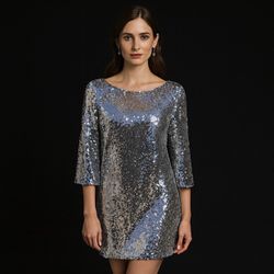 Women’s Silver Sequin Dress, S