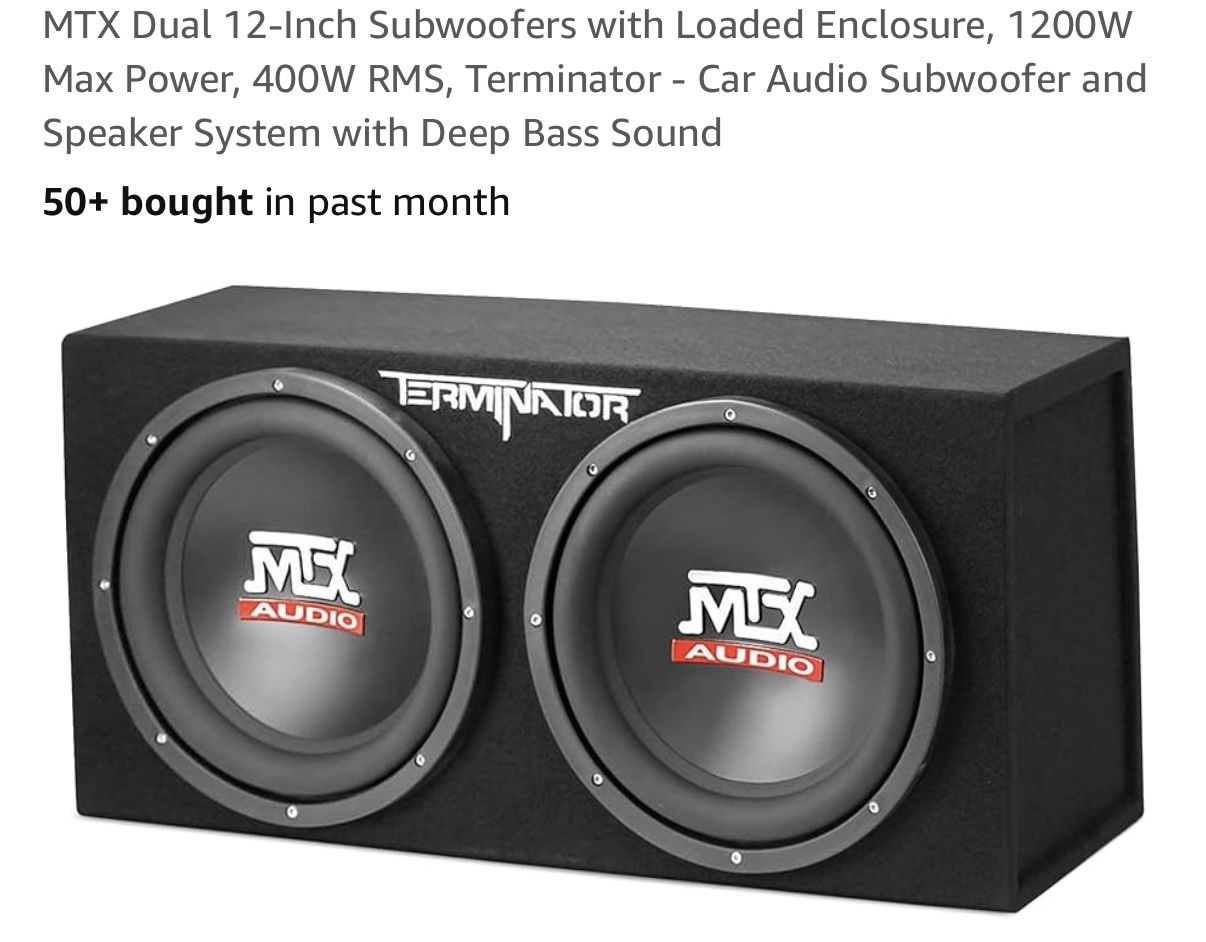 Brand New Still In Box! MTX Dual 12-Inch Subwoofers with Loaded Enclosure
